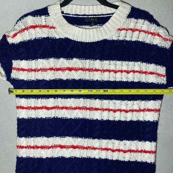 NWT MSRP $120 J. Crew Stripe Cable Knit Sweater Women's Size Small - Picture 9 of 9